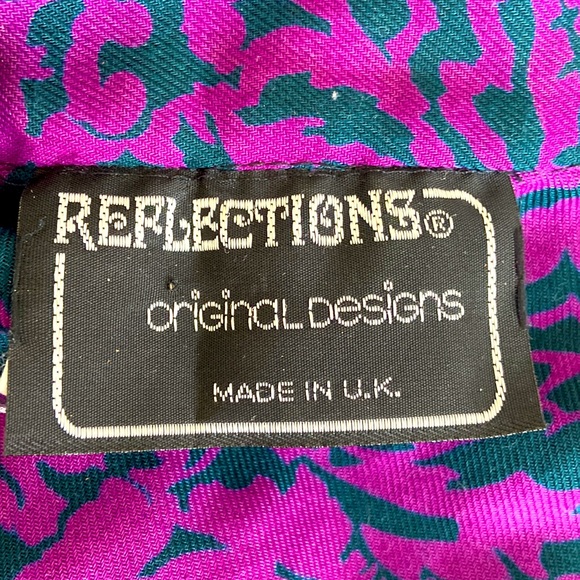 Vintage 1970s Purple & Green Patterned Long Sleeved Dress Sz 10 - Picture 10 of 11